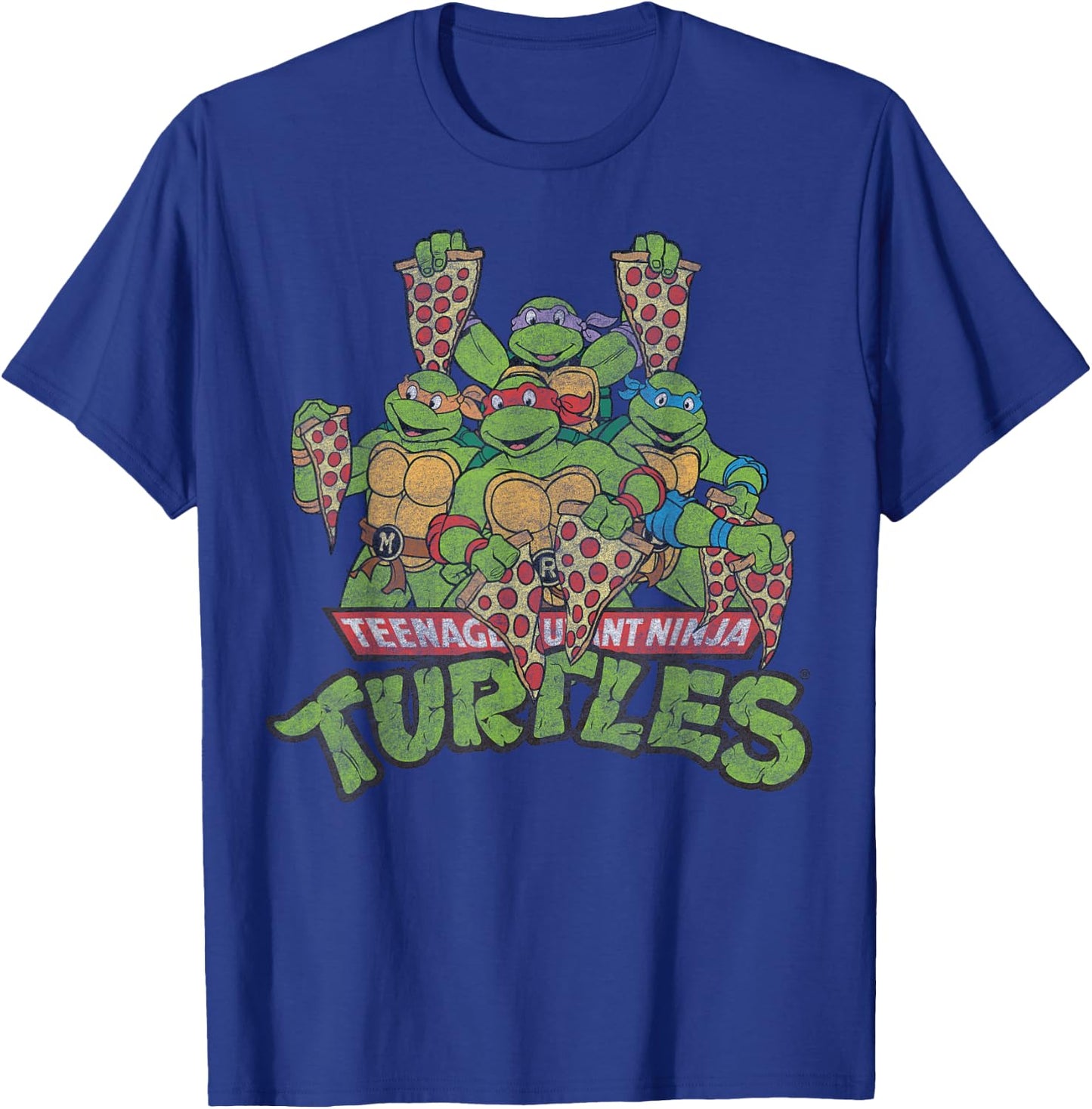 Teenage Mutant Ninja Turtles Multiple Smiles & Slices T-Shirt - T-Shirt | Royal