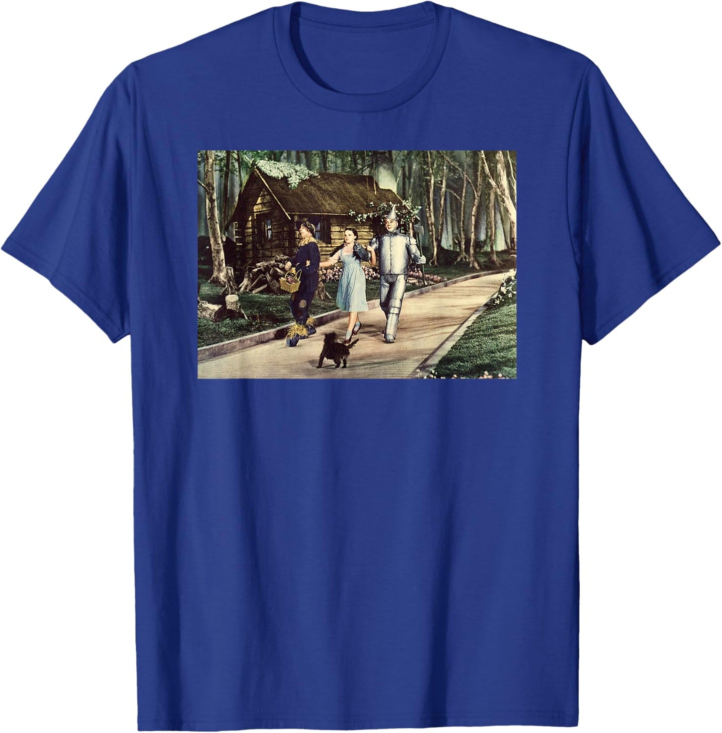 Brick Road Wizard of OZ Tin Man Scarecrow Dorothy and Toto T-Shirt - T-Shirt | Royal