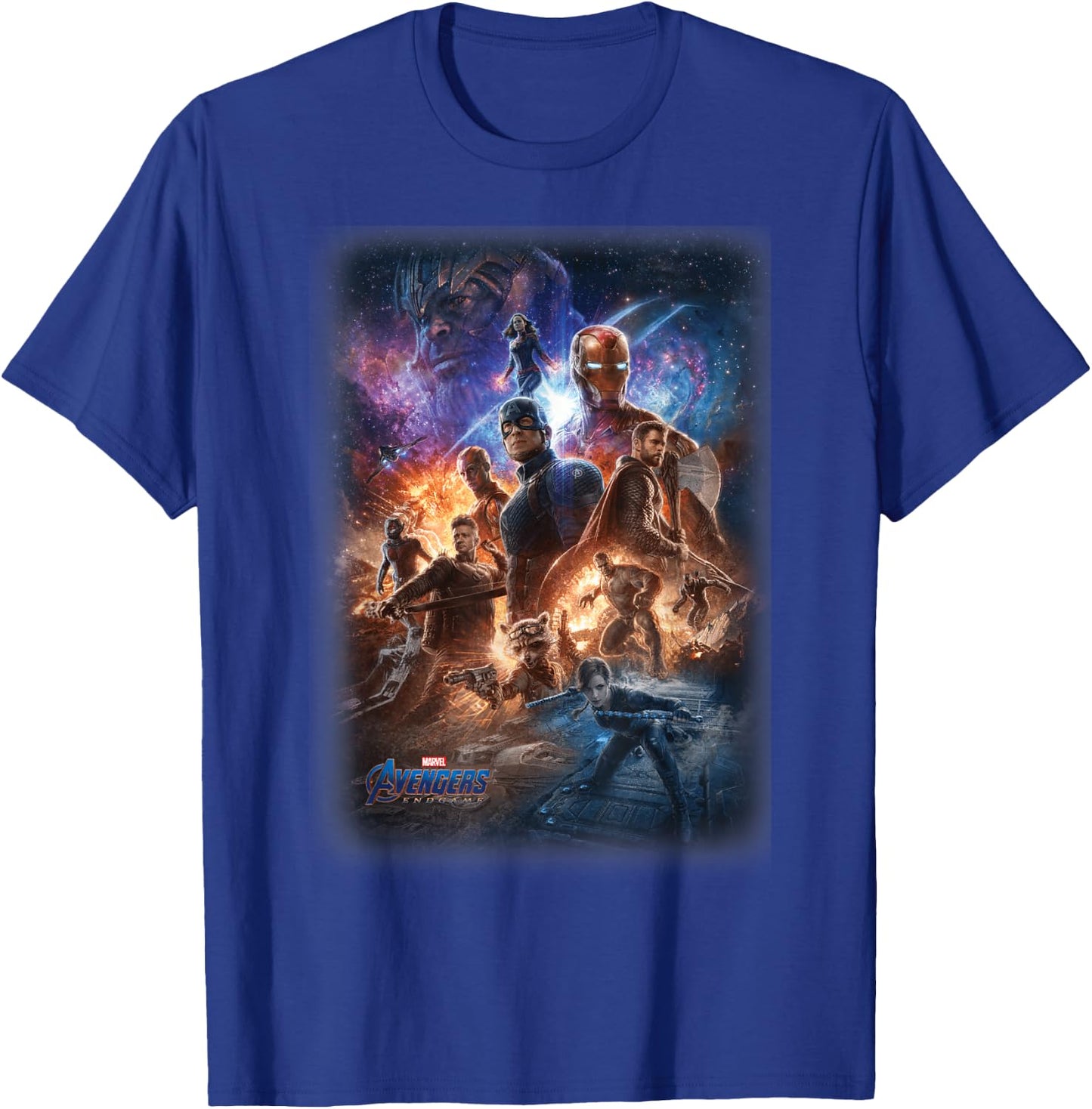 Marvel Avengers Endgame Galaxy Movie Poster Group Shot T-Shirt - T-Shirt | Royal