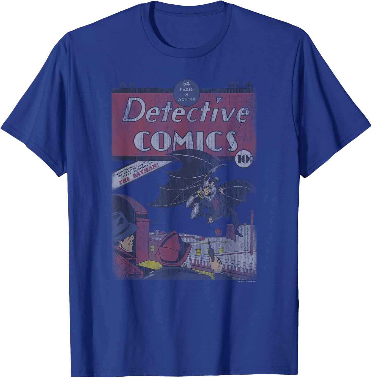 Batman Detective #27 Distressed T-Shirt - T-Shirt | Royal