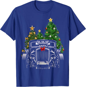 Hot Rod Ugly Christmas Classic Car Lover Vintage Car Garage T-Shirt - T-Shirt | Royal