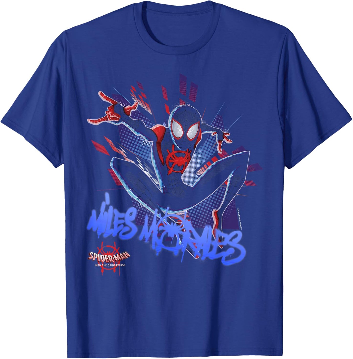 Marvel Spider-Man Spiderverse Graffiti Explosion Small T-Shirt - T-Shirt | Royal