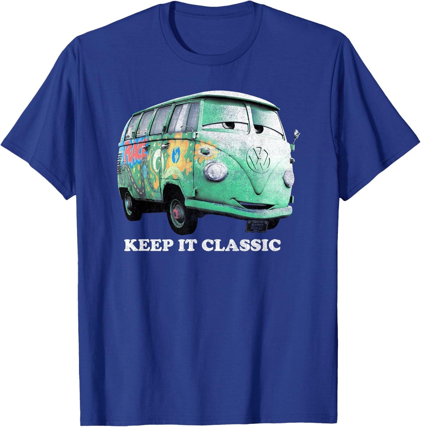 Disney Pixar Cars Fillmore Keep It Classic Groovy Bus Logo T-Shirt - T-Shirt | Royal