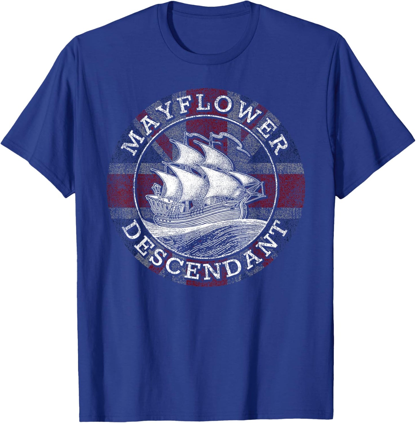 Mayflower Descendant Used Union Jack T-Shirt - T-Shirt | Royal