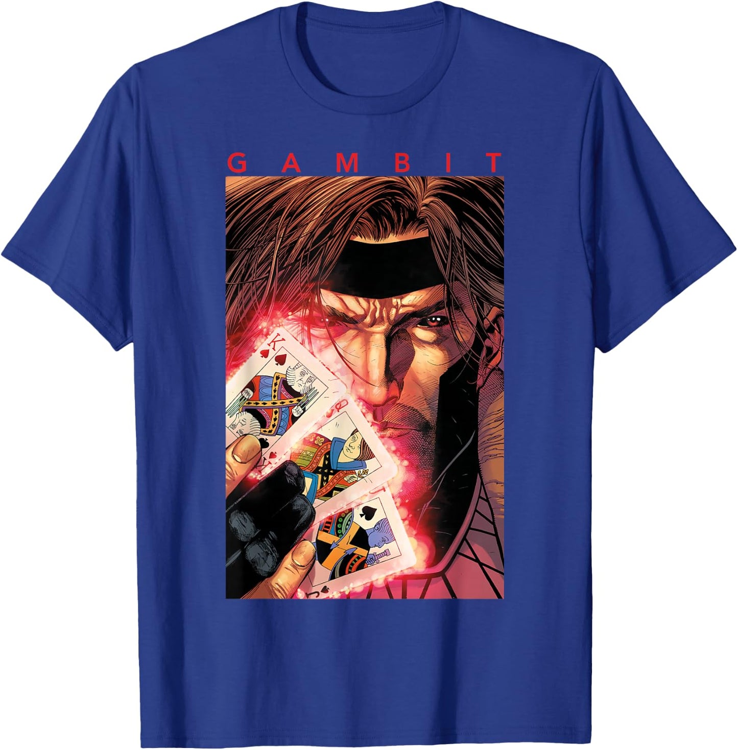 Marvel X-Men Gambit Glowing Cards Graphic T-Shirt - T-Shirt | Royal