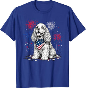 Cocker Spaniel America's 250th Patriotic Fireworks Animal T-Shirt - T-Shirt | Royal