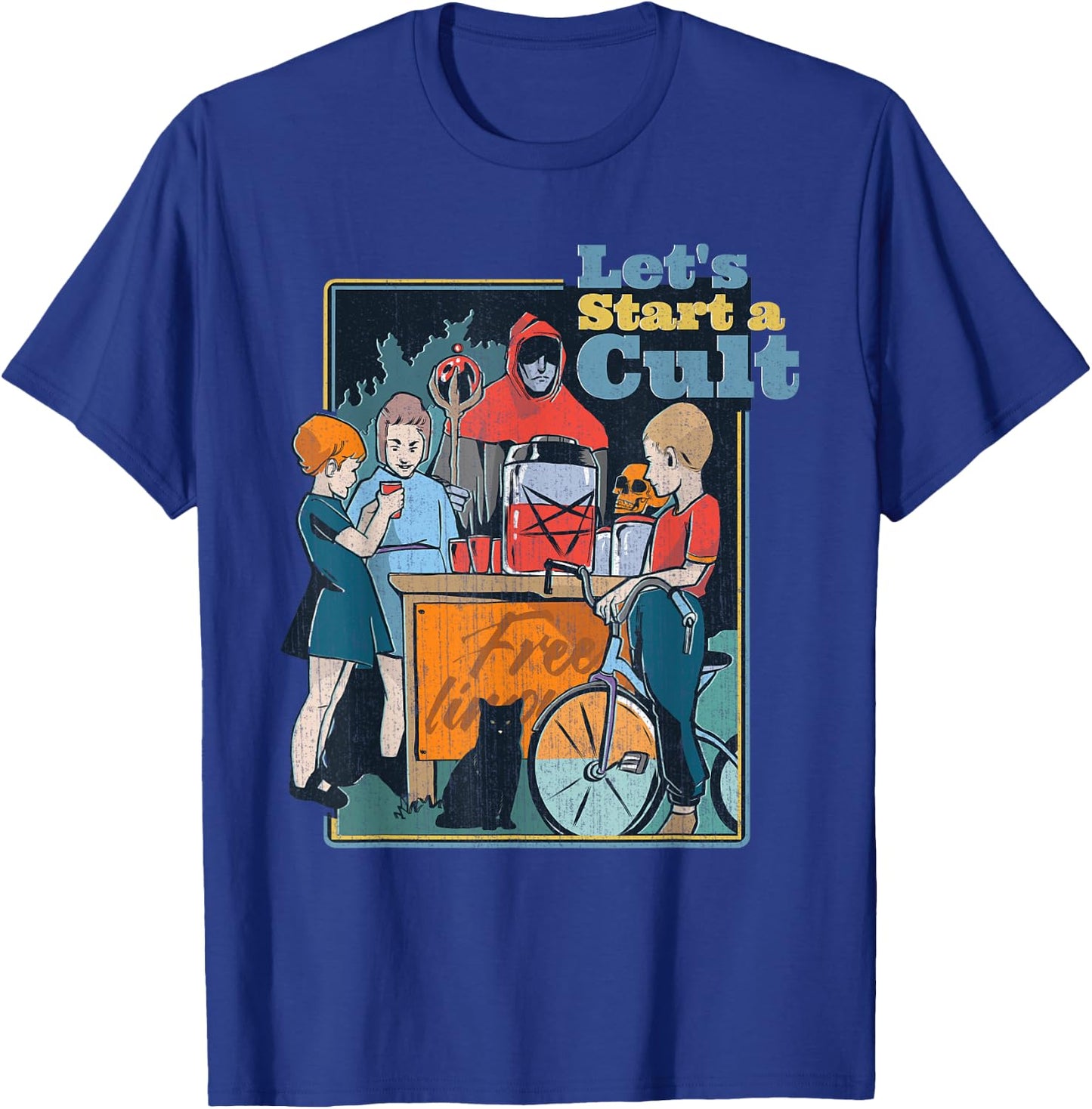 Let's Start A Cult Funny Vintage Child Game Demons Gift T-Shirt - T-Shirt | Royal