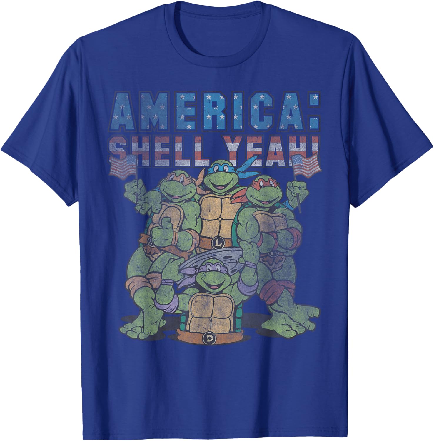 Teenage Mutant Ninja Turtles America: Shell Yeah! T-Shirt - T-Shirt | Royal