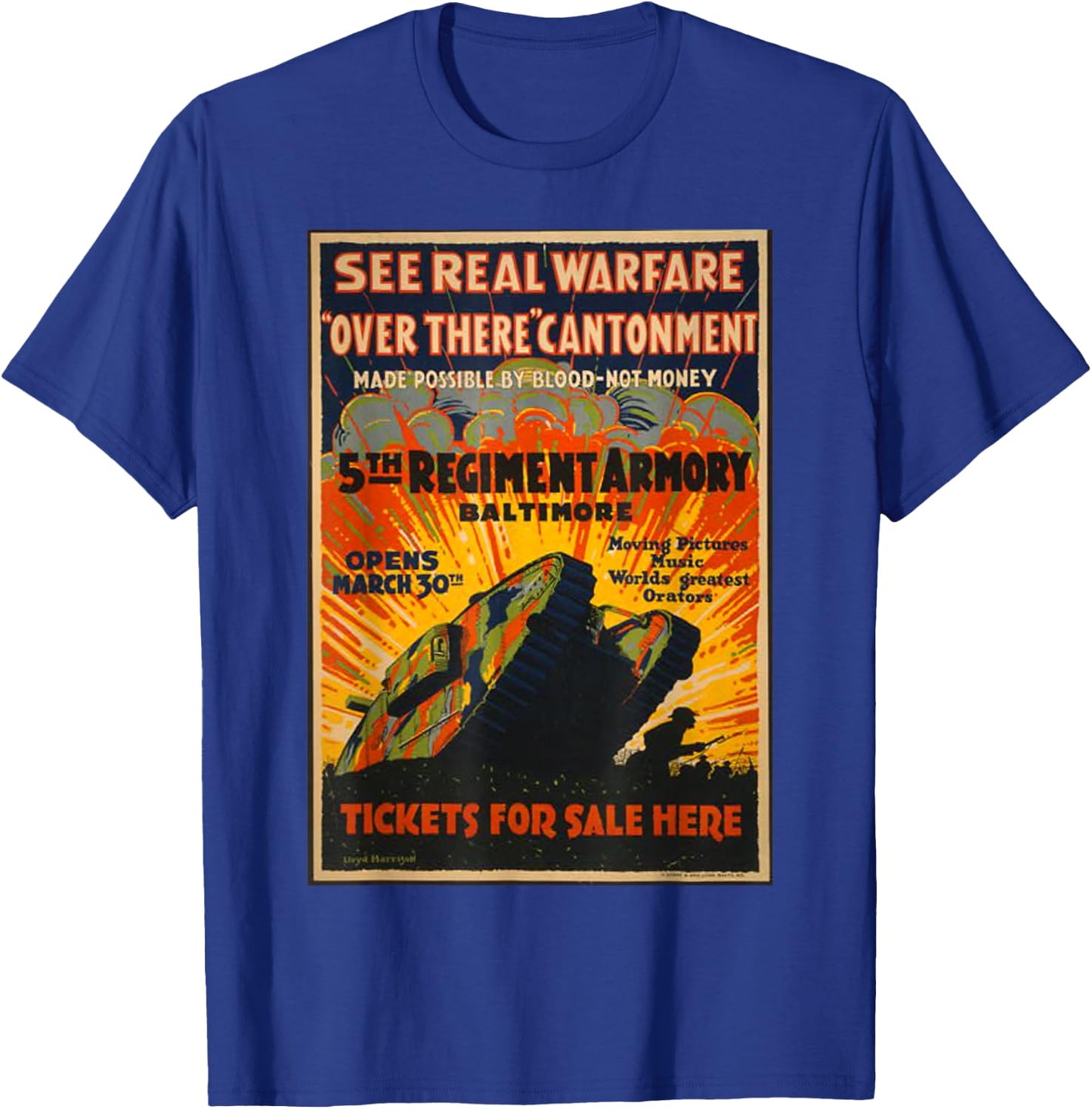 Vintage WW1 WWI Retro Poster World War Advertising T-Shirt - T-Shirt | Royal