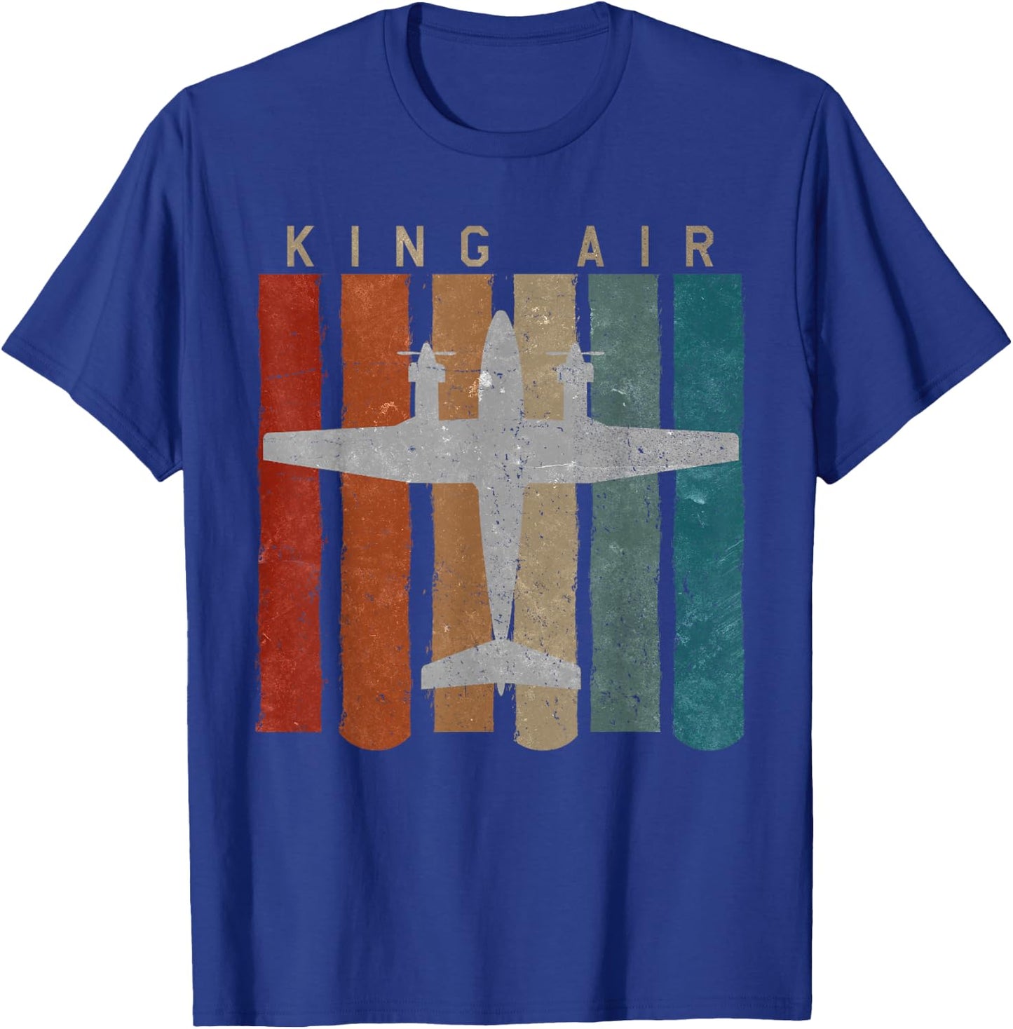 King Air Airplane Retro Vintage Airplane Pilot T-Shirt - T-Shirt | Royal