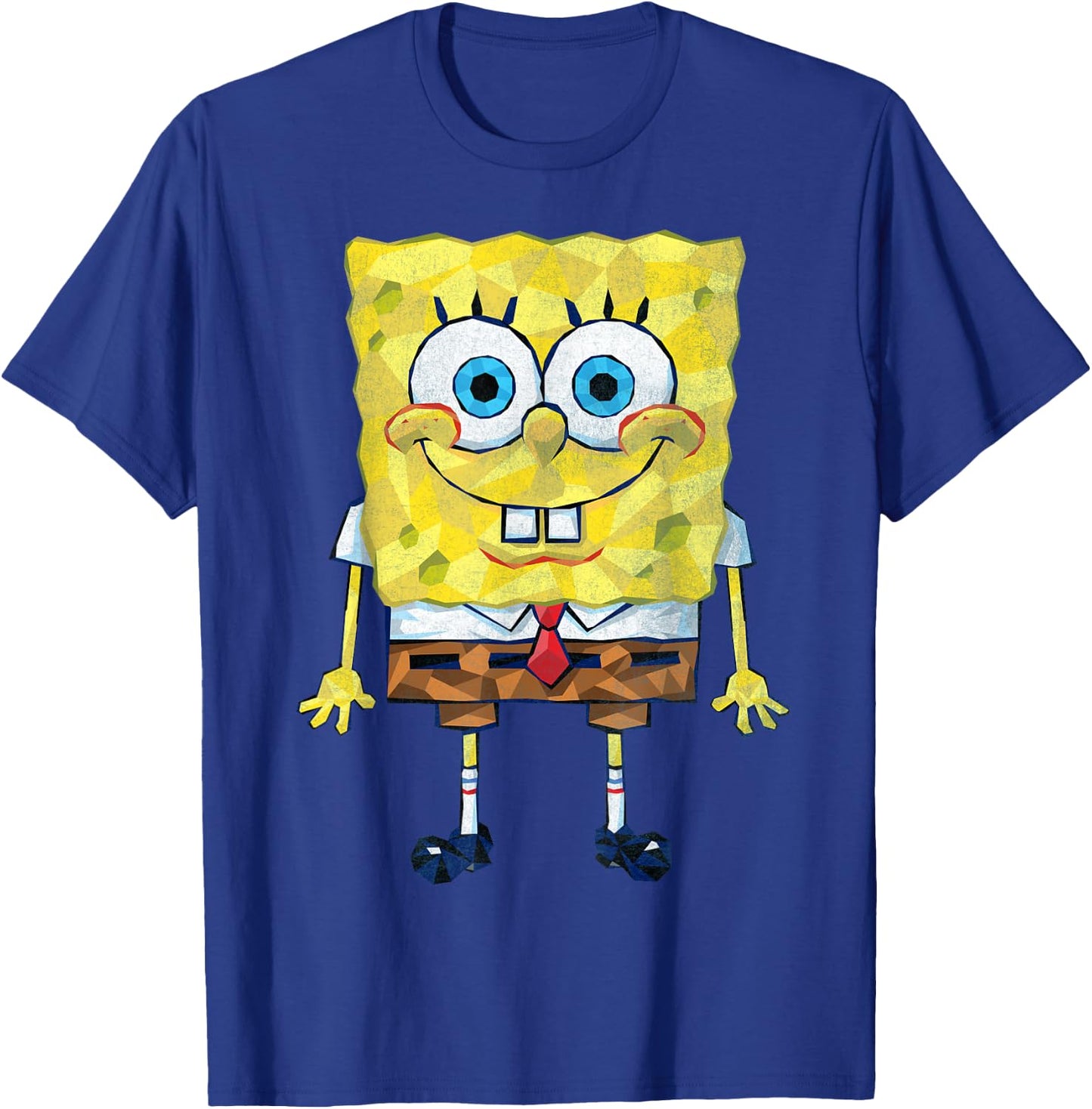 Spongebob SquarePants Geometric Textured Design T-Shirt - T-Shirt | Royal