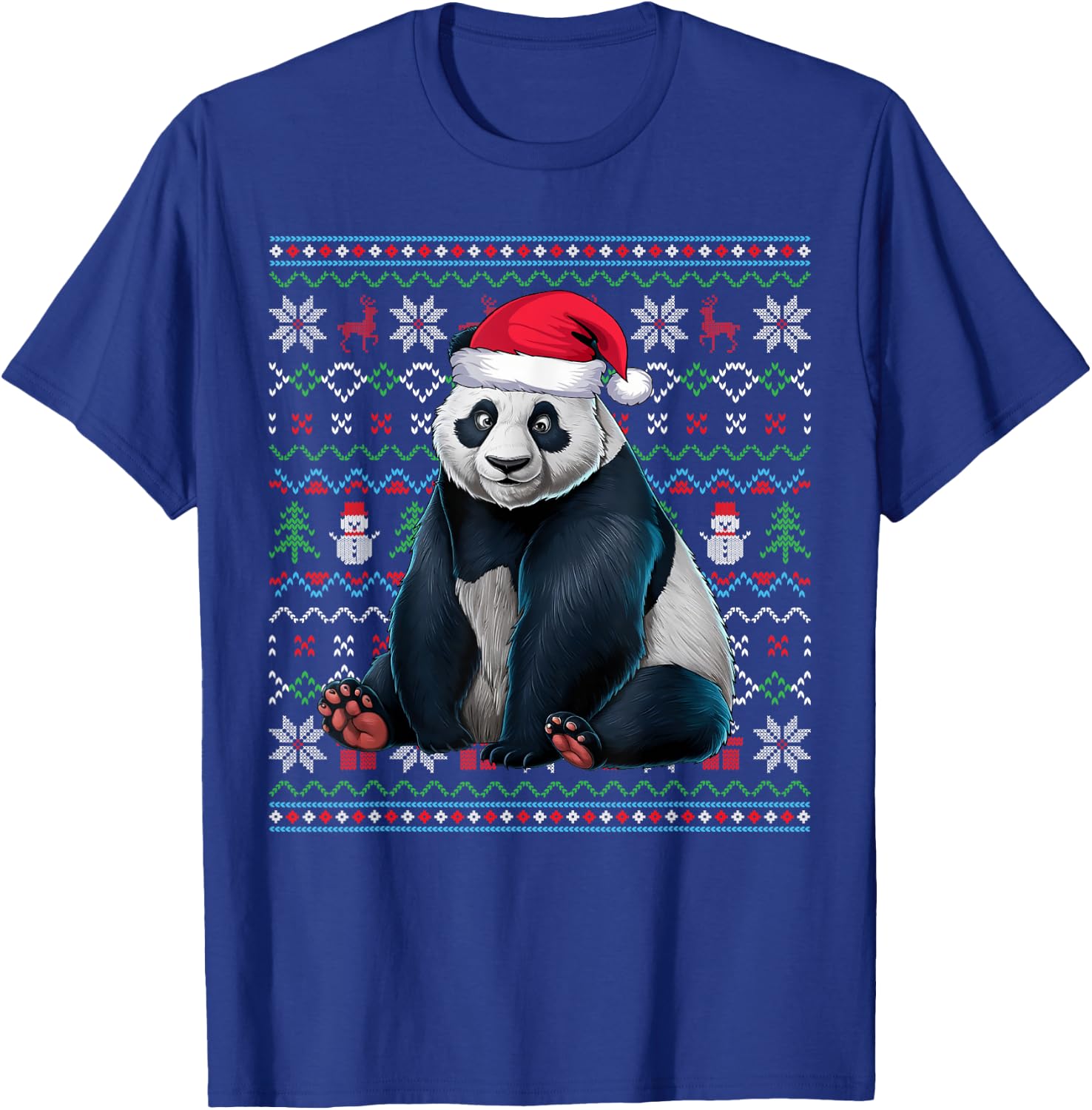 Ugly Panda Lovers Xmas Sweater Santa Christmas T-Shirt - T-Shirt | Royal