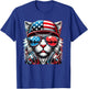 4th of July Cat USA Flag Patriotic Funny Men Boys Kids T-Shirt - T-Shirt | Royal