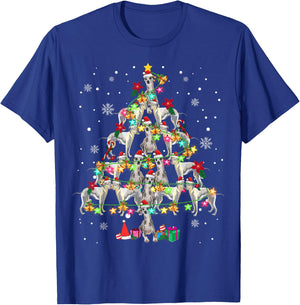 Whippets Christmas Tree Funny Whippets Lover Christmas T-Shirt - T-Shirt | Royal