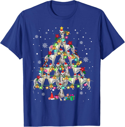 Whippets Christmas Tree Funny Whippets Lover Christmas T-Shirt - T-Shirt | Royal