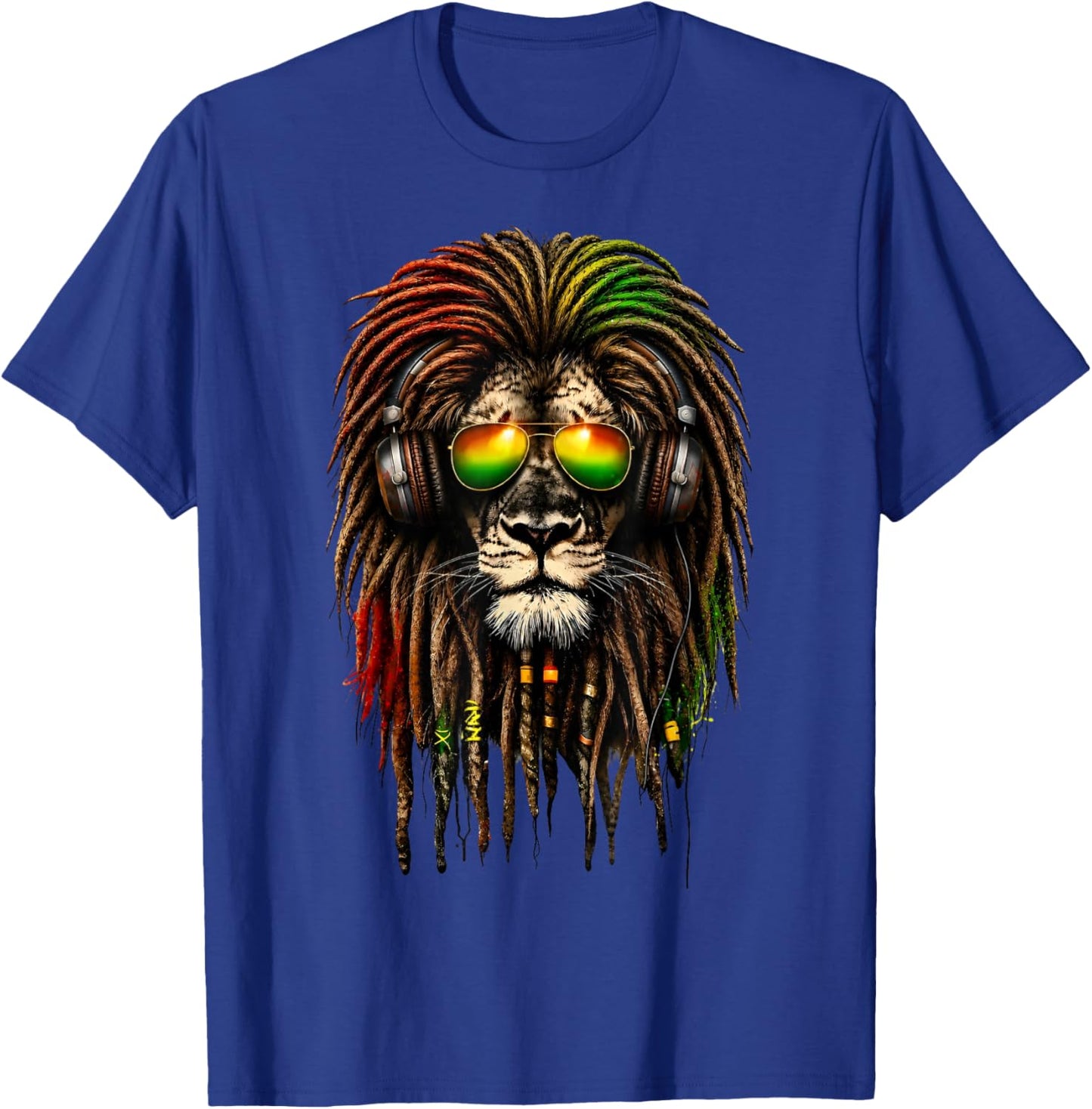 Rasta Lion Shirt Afro Music Vibes Reggae Lion T-Shirt - T-Shirt | Royal