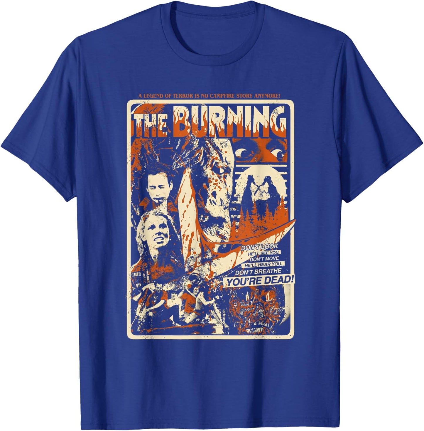 Retro Halloween Movie Poster Oldschool Burning Killer T-Shirt - T-Shirt | Royal