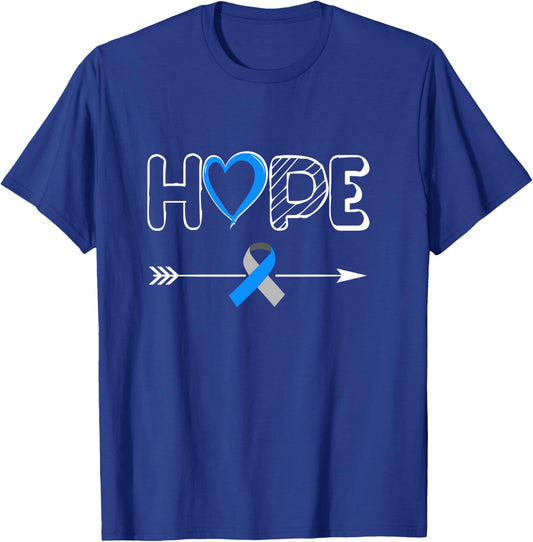 Hope Blue Ribbon Diabetes Type 1 Awareness Shirt Women Men T-Shirt - T-Shirt | Royal