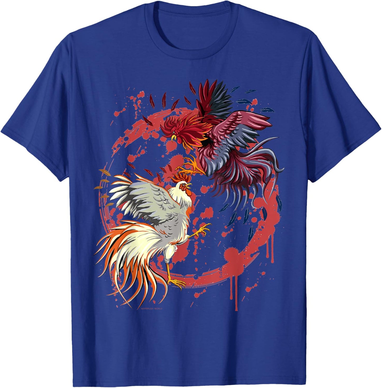 Rooster Cock Fight Chicken Novelty Farmer's Gift T-Shirt - T-Shirt | Royal