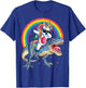 Dabbing Unicorn Dinosaur T-rex Boys Girls Rainbow Galaxy T-Shirt - T-Shirt | Royal