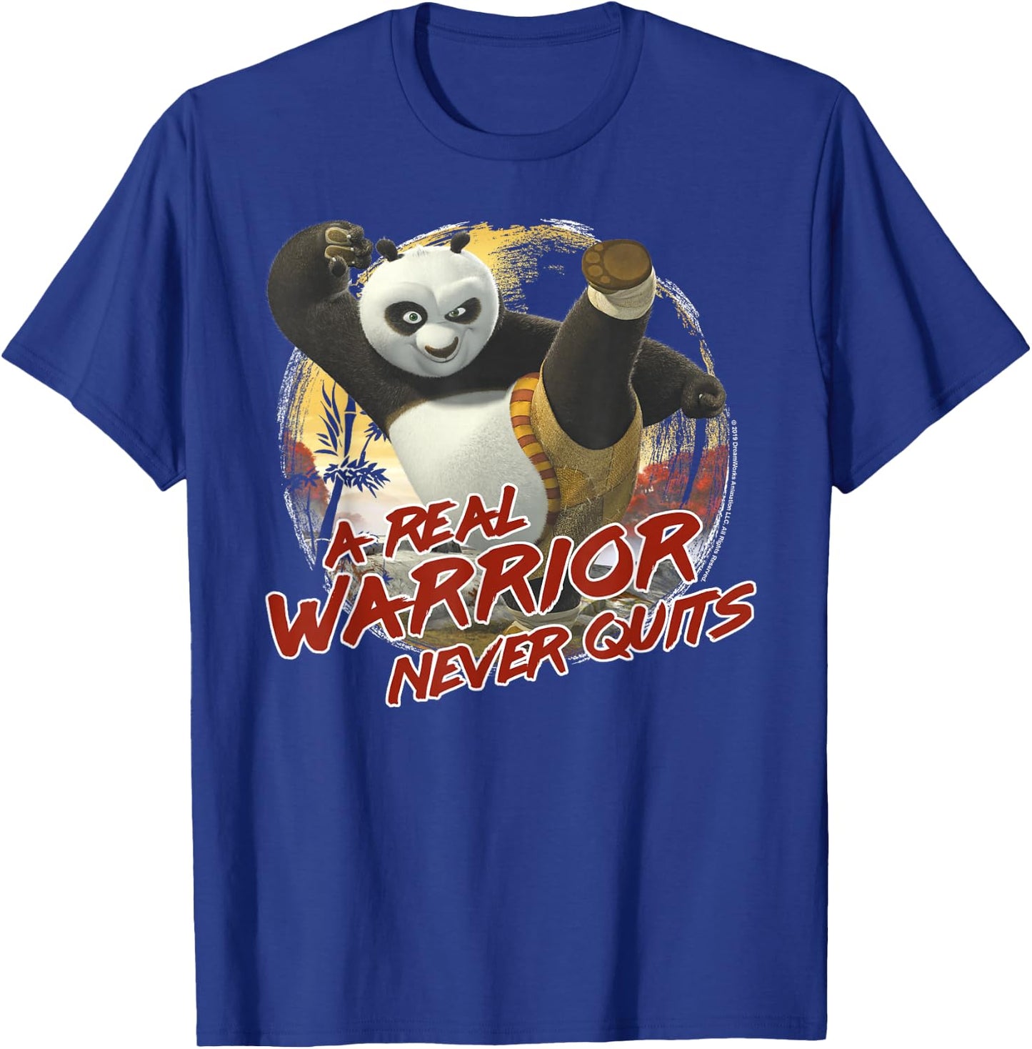 Kung Fu Panda 2 Po A Real Warrior Never Quits Action Pose T-Shirt - T-Shirt | Royal