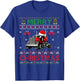 Merry Christmas Elf Reindeer Santa Trucker Ugly Xmas Sweater T-Shirt - T-Shirt | Royal