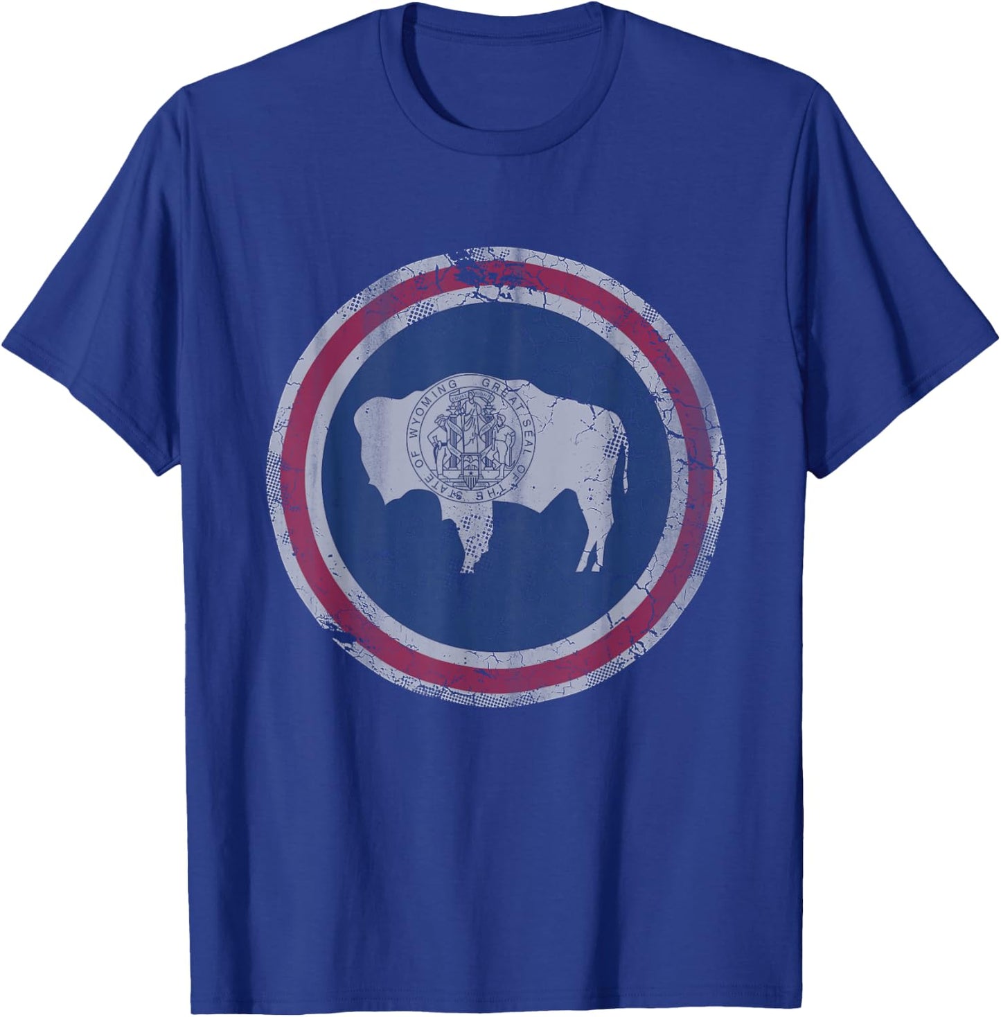 Wyoming Flag Retro Fade Boys Girls Toddler Family T-Shirt - T-Shirt | Royal