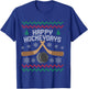Happy Hockeydays Ice Hockey Fan Ugly Christmas Sweater T-Shirt - T-Shirt | Royal