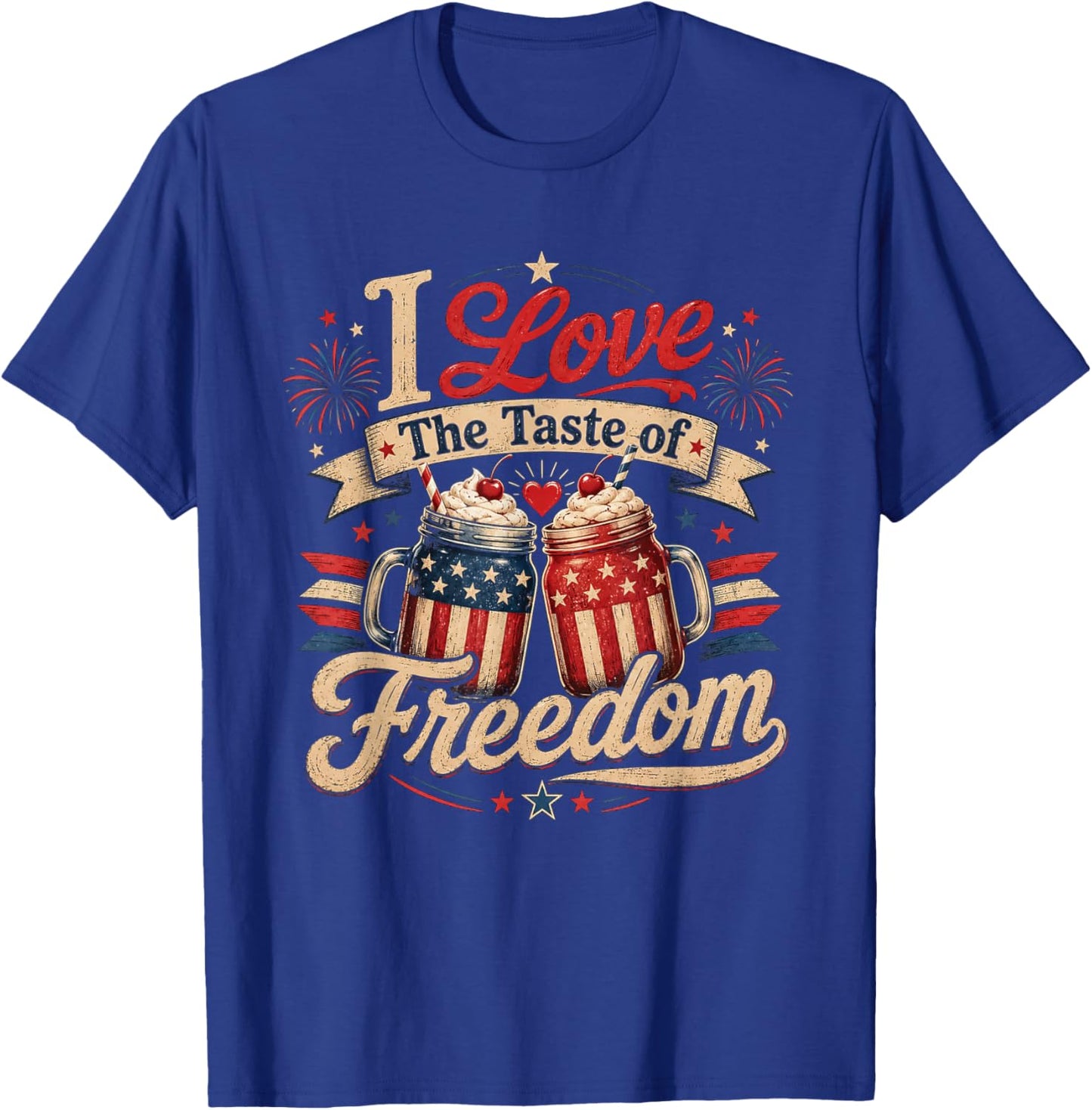 I Love The Taste of Freedom Matching 4th of July Couple T-Shirt - T-Shirt | Royal