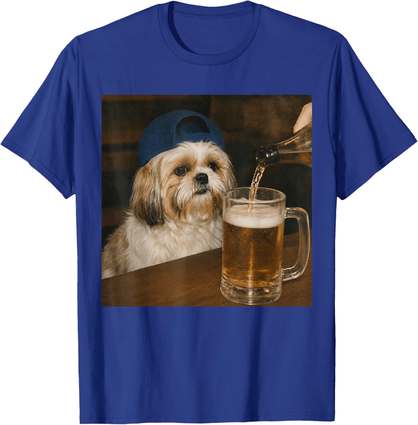 Shih Tzu Drinking Beer Funny Dog Meme T-Shirt - T-Shirt | Royal