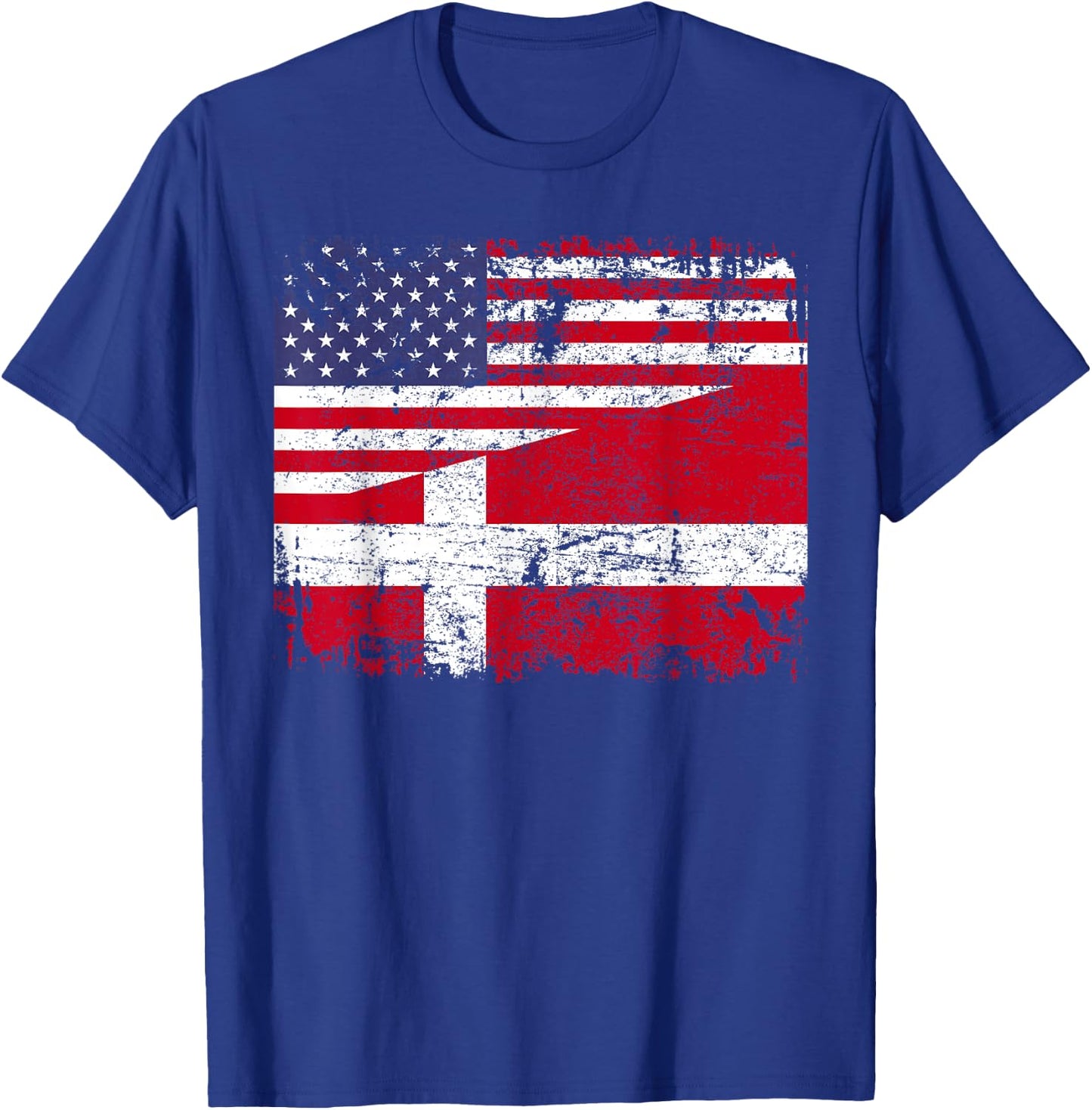 DANISH ROOTS | Half American Flag | DENMARK T-Shirt - T-Shirt | Royal