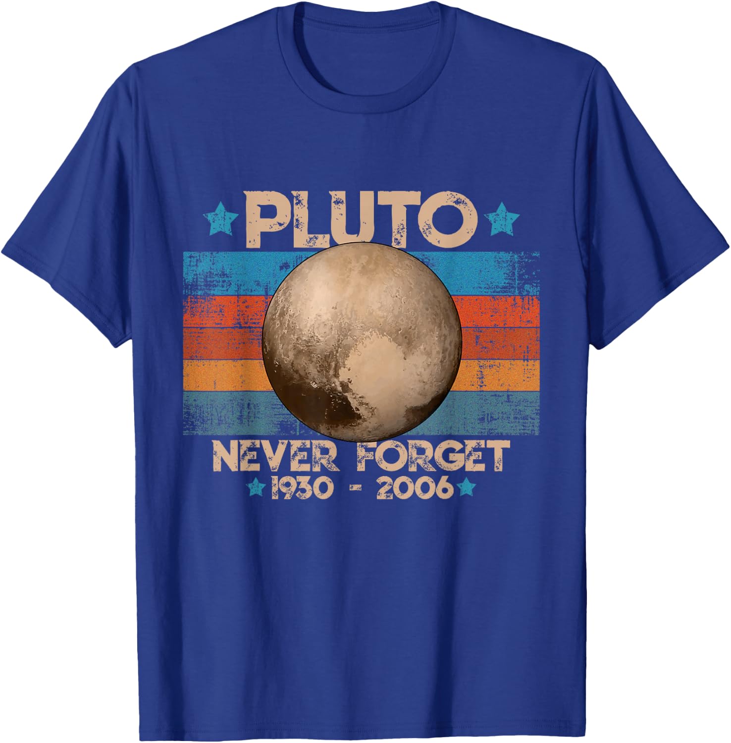 Vintage Never Forget Pluto Funny Retro Astronomy Space T-Shirt - T-Shirt | Royal
