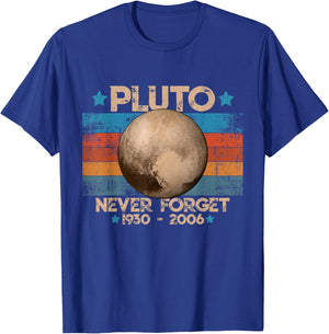 Vintage Never Forget Pluto Funny Retro Astronomy Space T-Shirt - T-Shirt | Royal