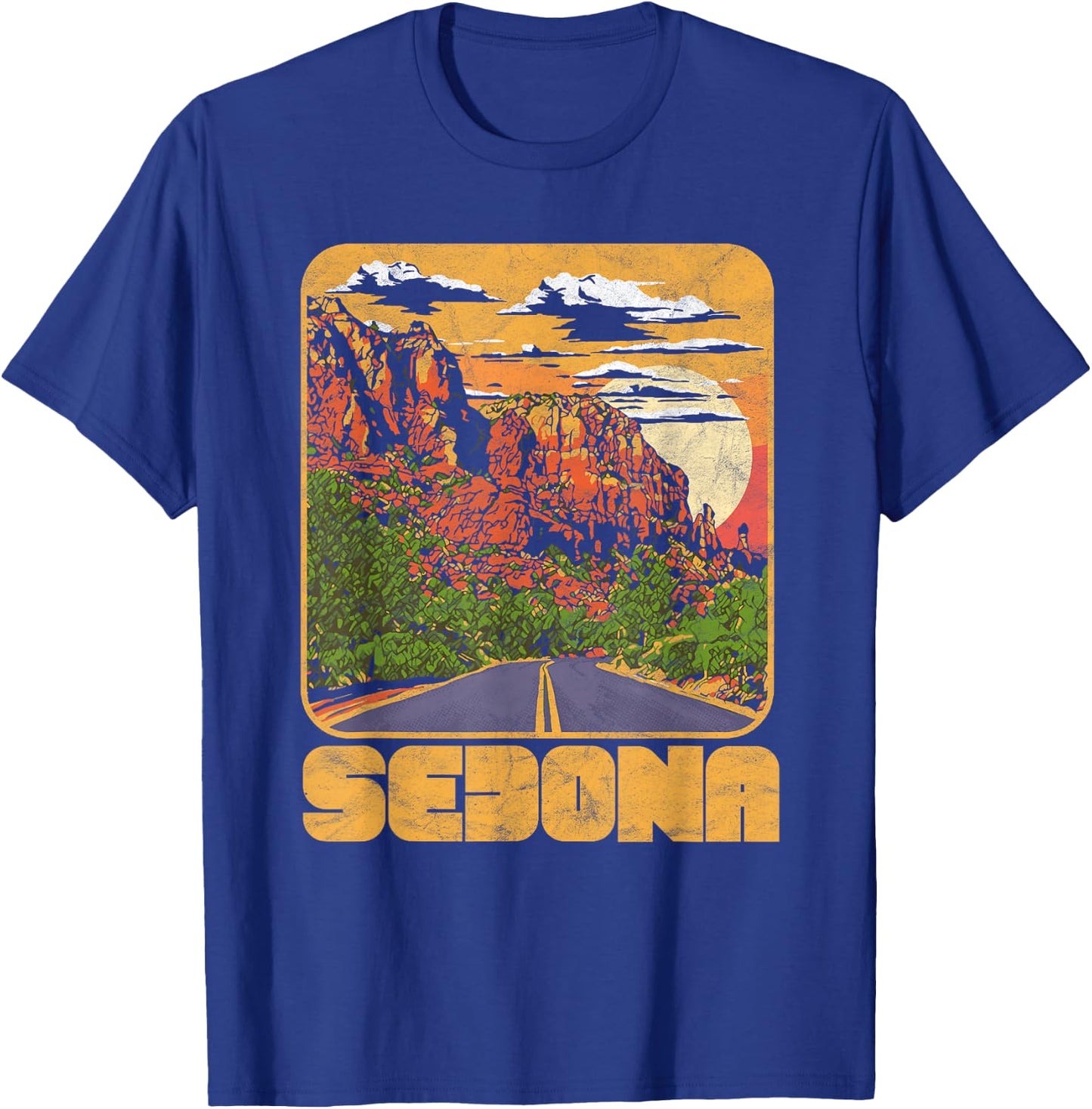 Retro Sedona Arizona Vintage Road Trip Outdoors Graphic T-Shirt - T-Shirt | Royal