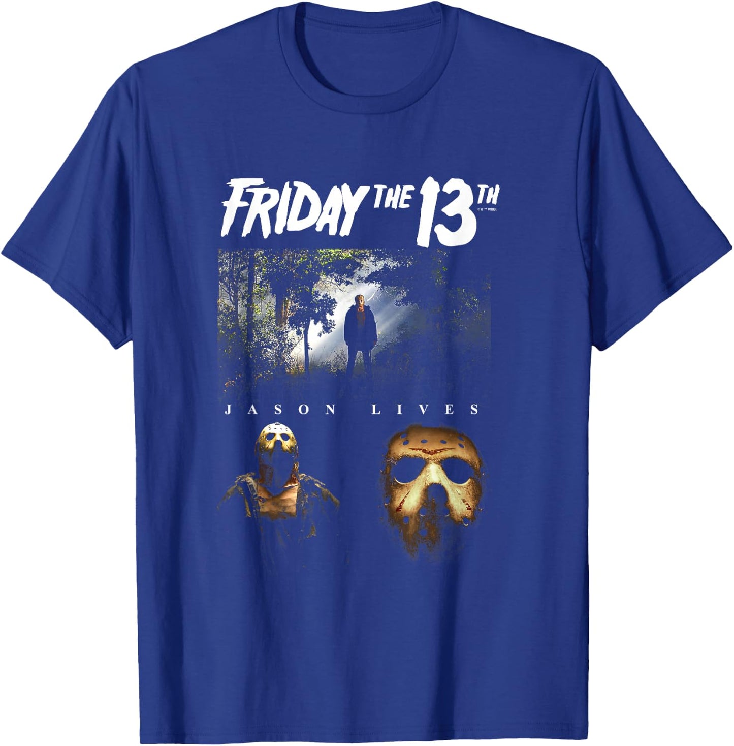 Friday The 13th Iconic Jason Voorhees Lives Big Chest Poster T-Shirt - T-Shirt | Royal