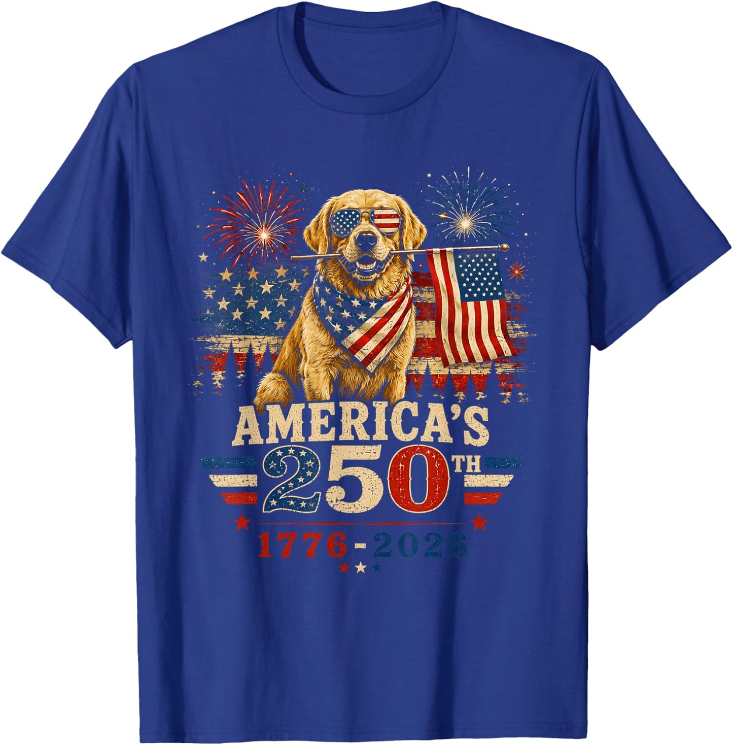 Labrador Retriever America's 250th Anniversary 1776 2026 T-Shirt - T-Shirt | Royal