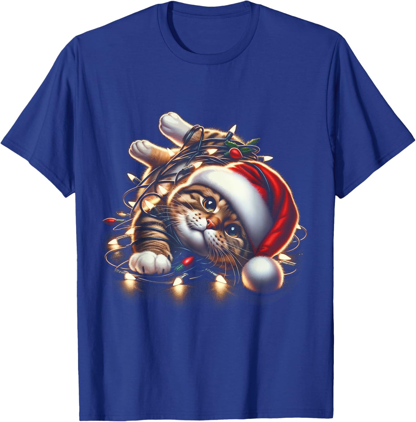 Christmas Cat Lover Funny Festive Holidays Cute Kitten Xmas Men Women Kids T-Shirt - T-Shirt | Royal