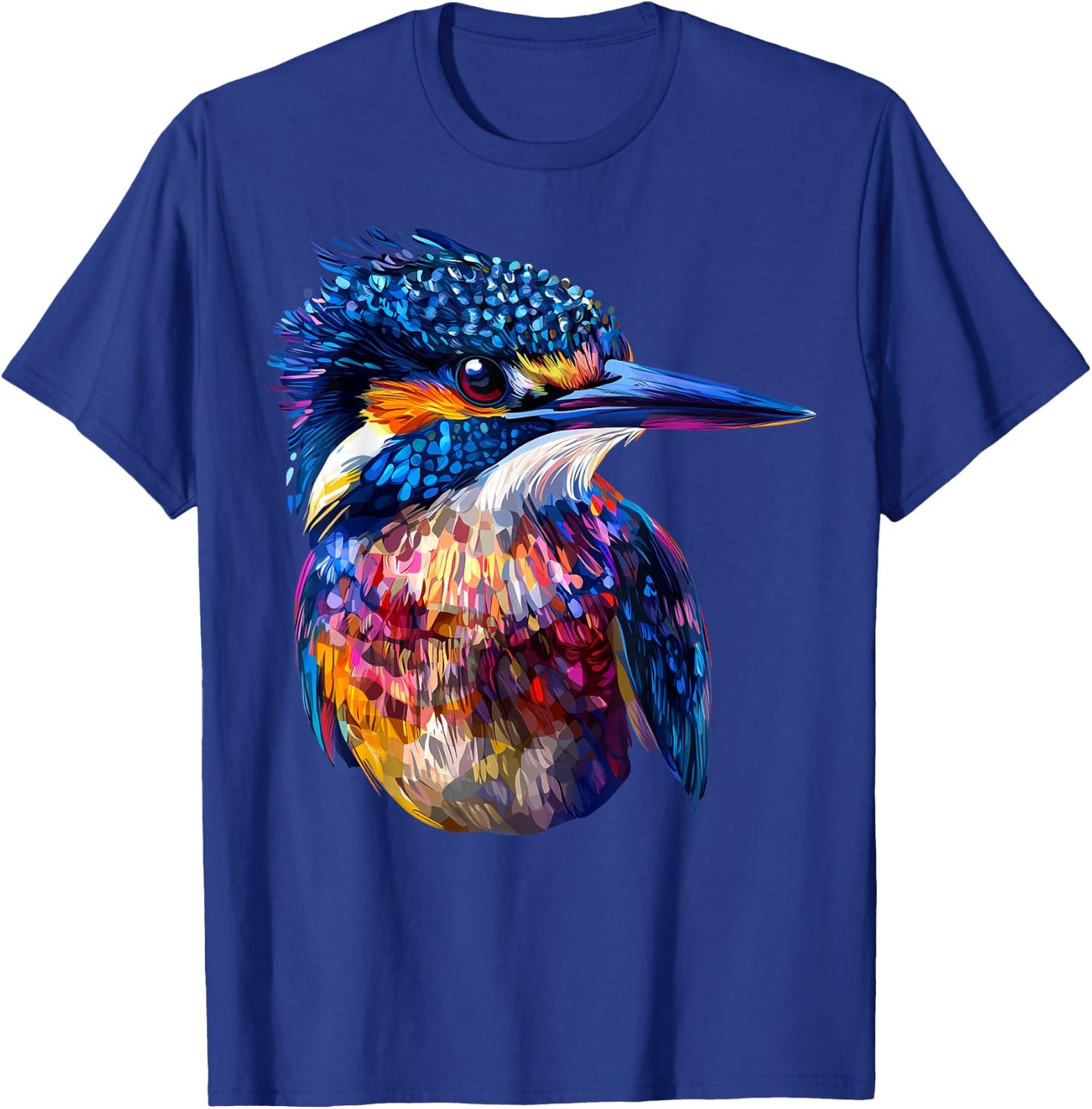 Colorful Belted Kingfisher Bird Animal Lover Men Women Black T-Shirt - T-Shirt | Royal