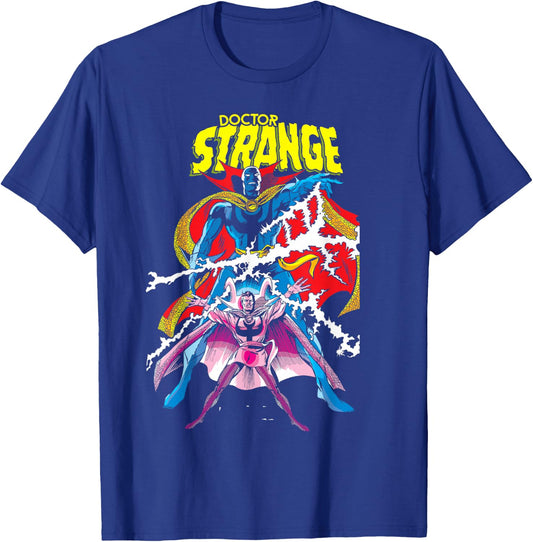 Marvel Doctor Strange Magic Lightning Comic Graphic T-Shirt - T-Shirt | Royal