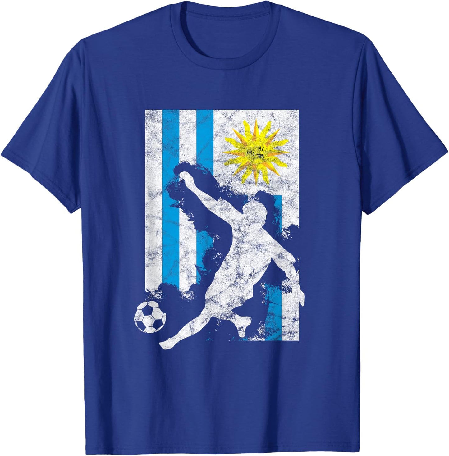 Uruguay Flag Soccer Player Team T-Shirt - T-Shirt | Royal