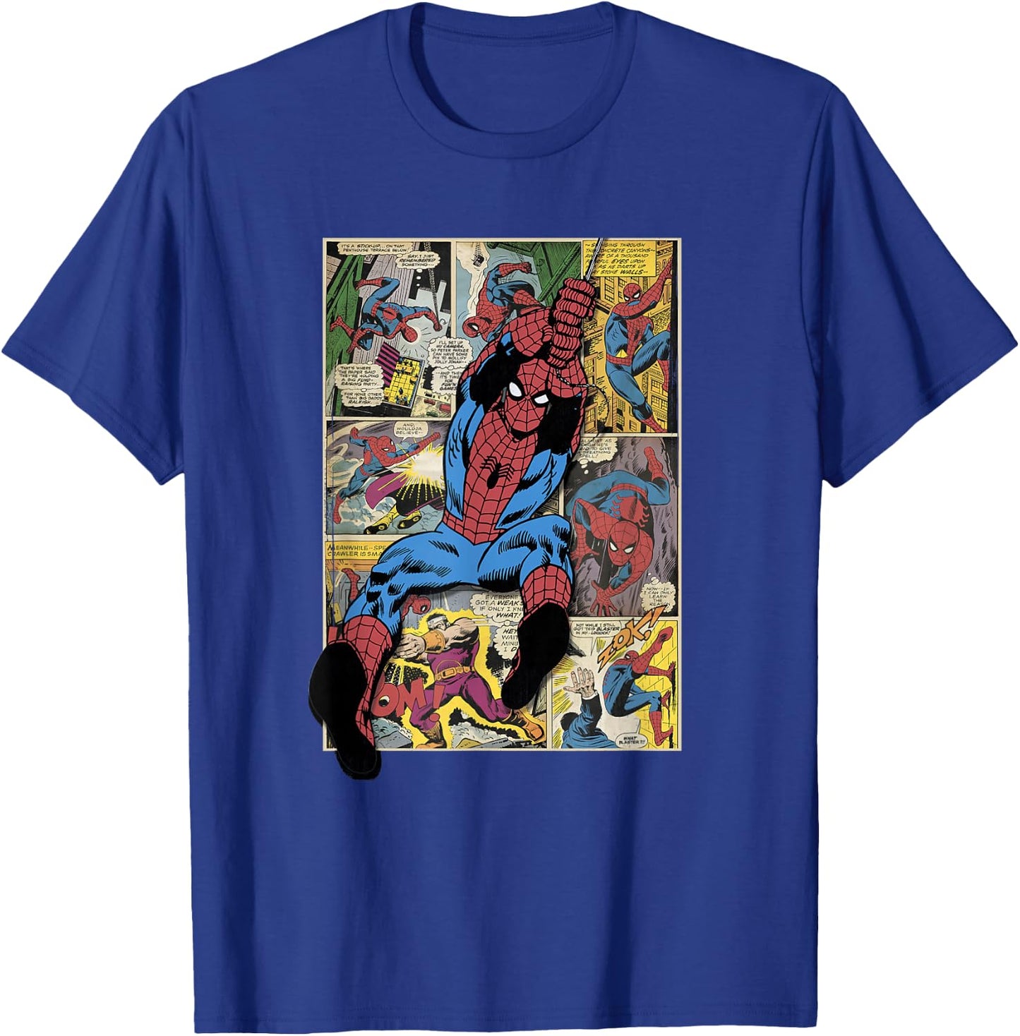 Marvel Retro Classic Spider-Man Vintage Night Crawler Comic T-Shirt - T-Shirt | Royal
