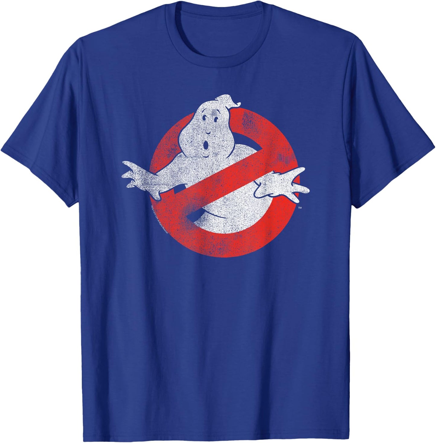 Ghostbusters Distressed No Ghost Logo Retro Movie T-Shirt - T-Shirt | Royal