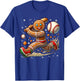Christmas Gingerbread Man Sports Player Funny Baseball Xmas T-Shirt - T-Shirt | Royal