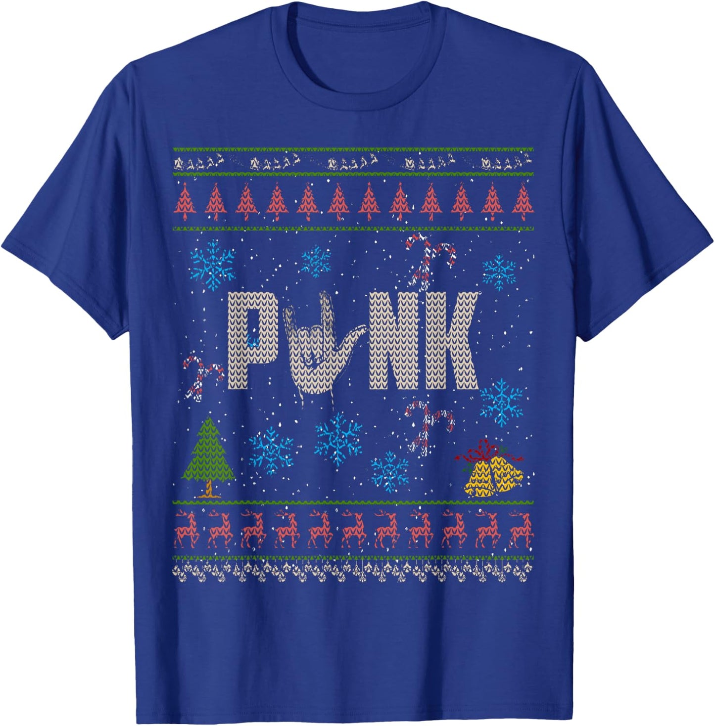 Punk Rock Christmas Ugly Shirt Punk Shirt T-Shirt - T-Shirt | Royal