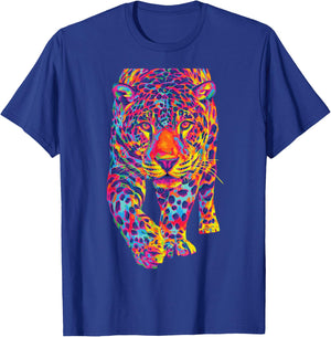 Rainbow Jaguar Abstract Colorful Cat Lover T-Shirt - T-Shirt | Royal