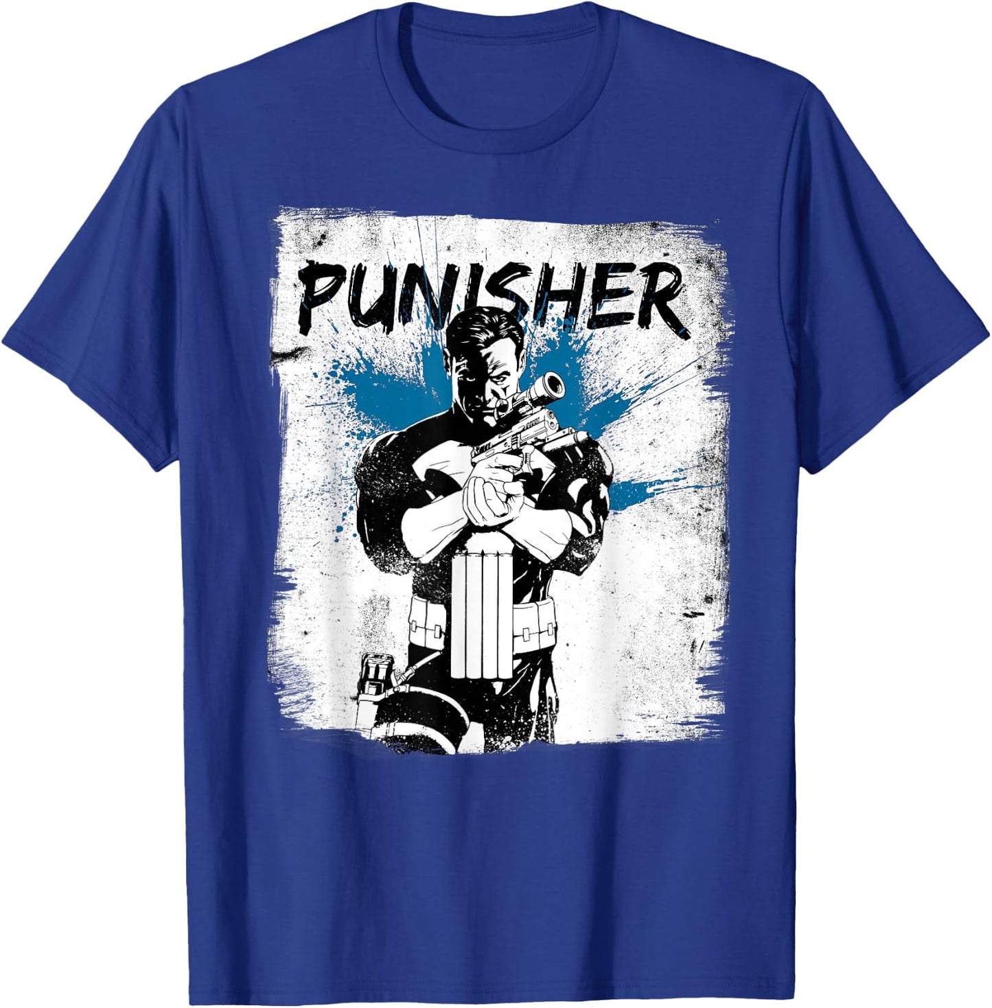 Marvel The Punisher Chalked Out Paint Splat Graphic T-Shirt - T-Shirt | Royal