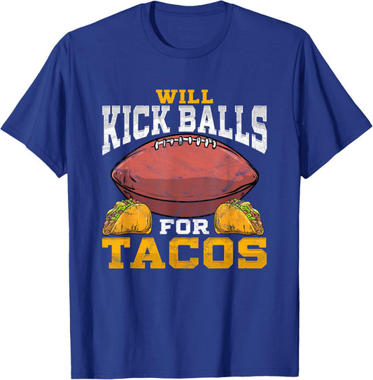 Funny Football Kicker Punter Player Distressed T-Shirt - T-Shirt | Royal