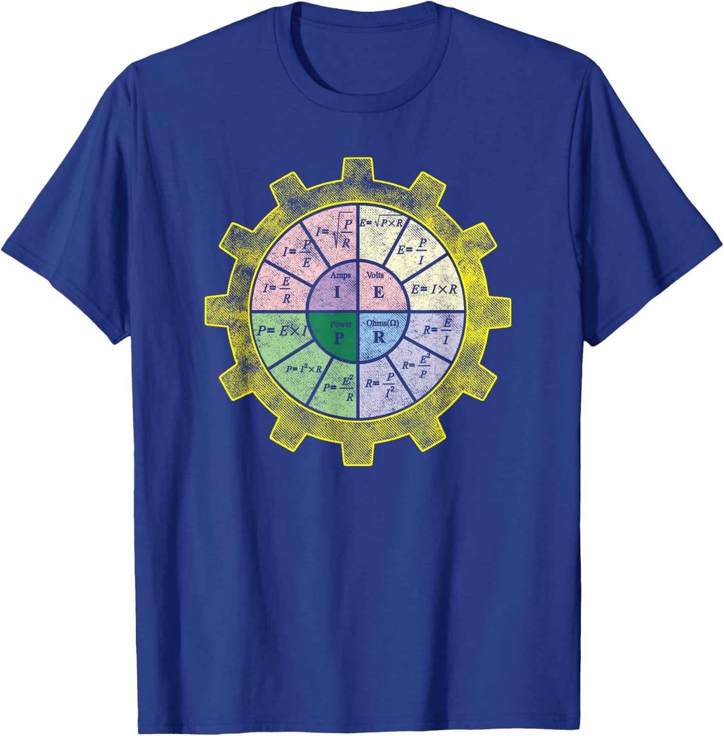 Ohms Law Shirt-Ohms Law Diagram-Electrical Engineer T Shirt T-Shirt - T-Shirt | Royal