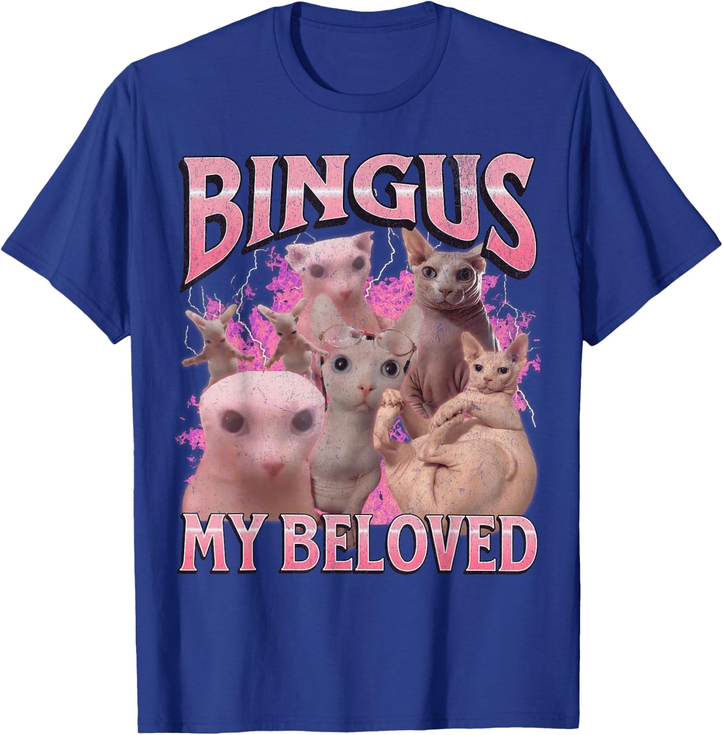 Bingus My Beloved Funny Sphinx Cat Meme Bootleg Graphic Women Kids T-Shirt - T-Shirt | Royal