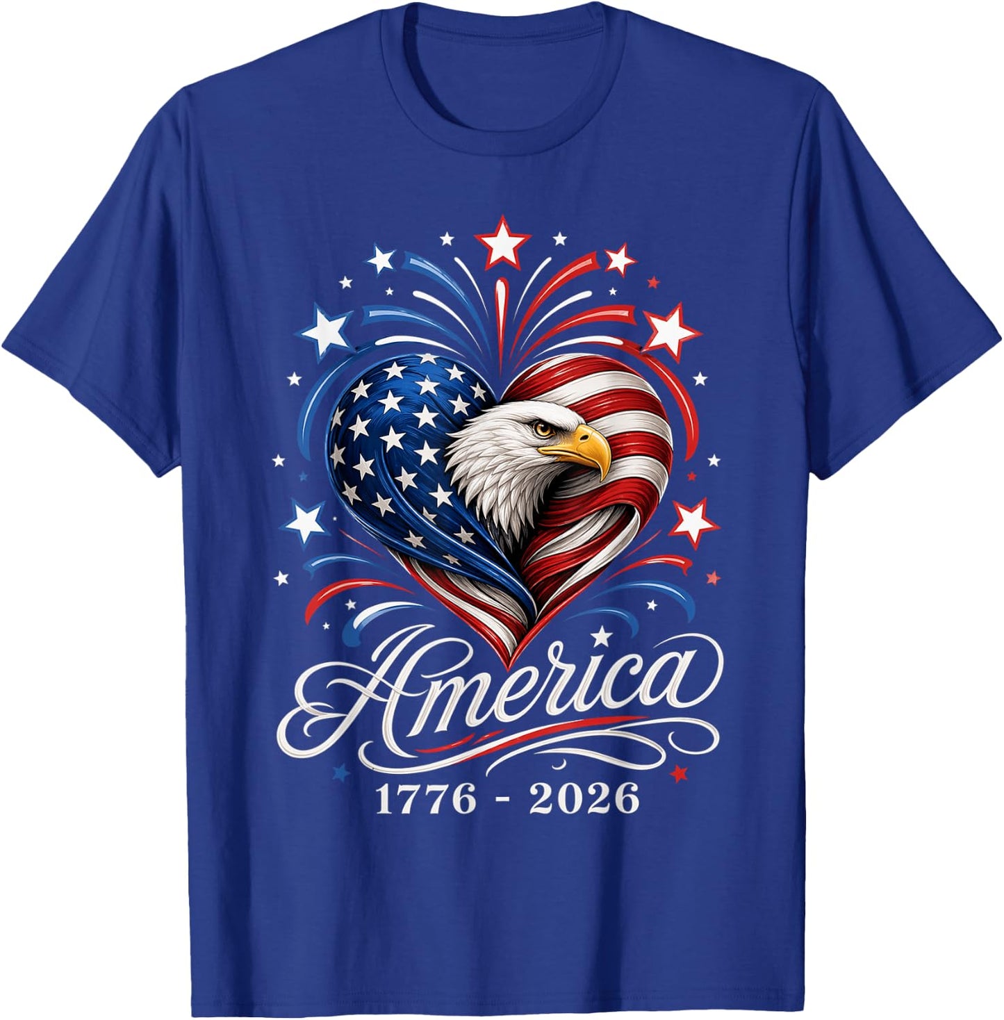 America US Flag 250 1776 2026 250th Anniversary 4th of July T-Shirt - T-Shirt | Royal